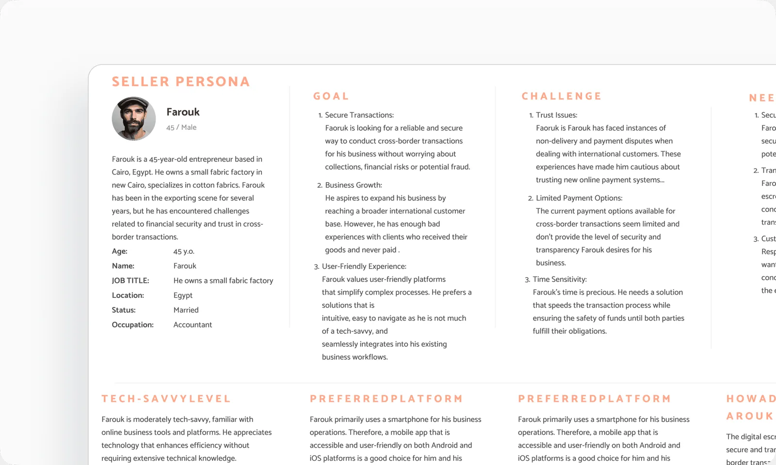 Madmoon seller persona research